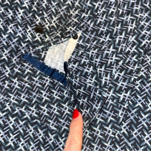 WRK The Reworked Shirt RARE Blue Gray Black Crosses Lightweight Cotton Men’s XL - Picture 12 of 13